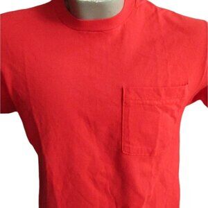 Vintage 1990's Men's Tee Small ALL COTTON Blank Pocket Tee T-Shirt SINGLE STITCH
